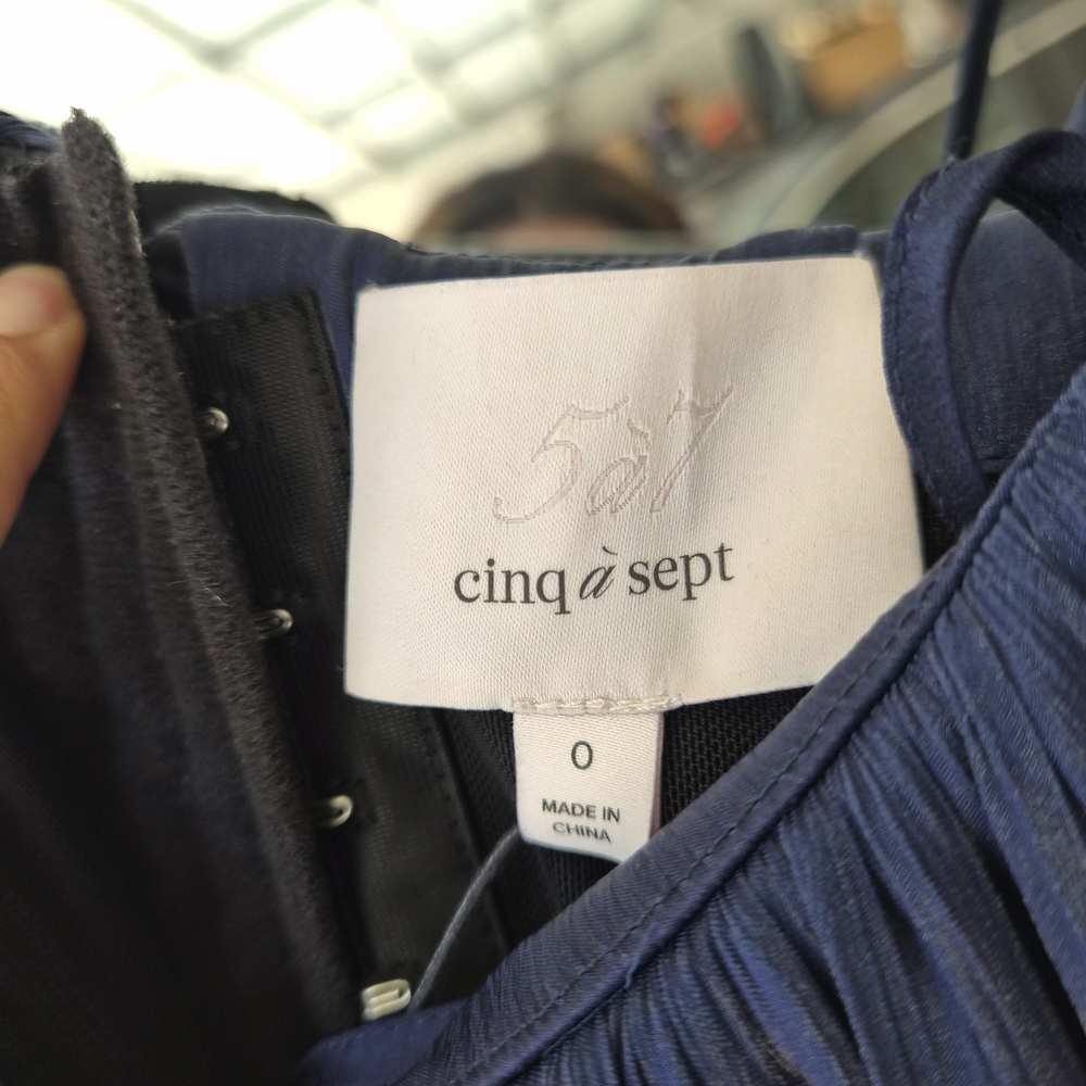 Cinq à Sept Soleil Ruffle Hi-Low Dress – Navy – Size 0 - Picture 15 of 15
